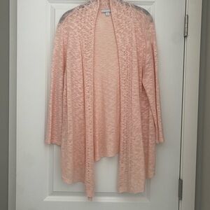 New York & Company Light Pink Open-Front Cardigan
